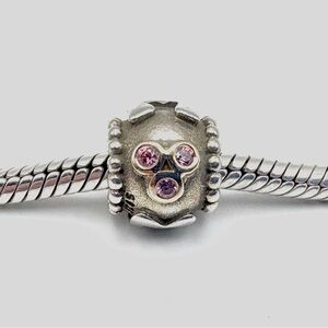 Pandora Sterling Silver & 14k Gold Mom Charm with Pink Cubic Zirconia